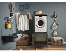 Wasmachine kast met verhoger - Wasmachine kast - Wasmachine ombouw meubel - Antraciet - Wasmachine ombouw kast - Hoogte 162 cm