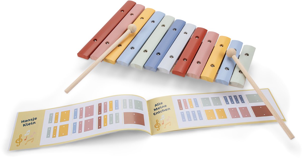 Woet® Houten Xylofoon Speelgoed - Kleurrijk Speelgoedinstrument met Muziekboekje en 2 Stokjes - Stimuleert Muzikale Ontwikkeling - Vanaf 2 Jaar — afbeelding 2