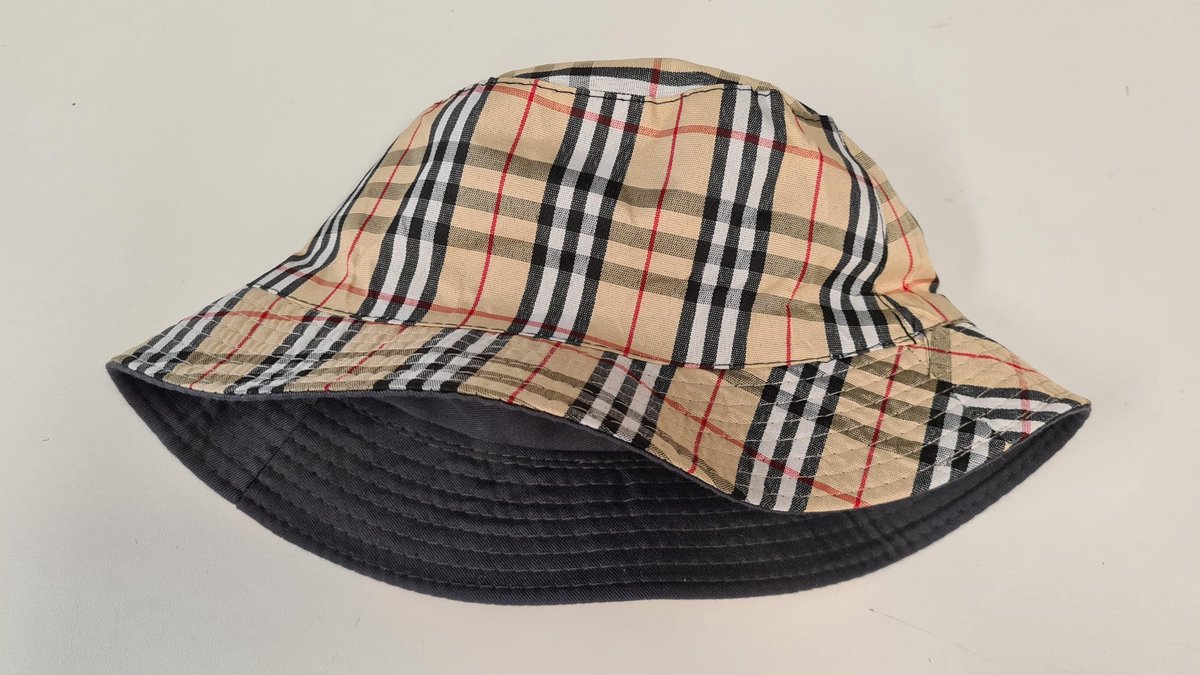 Finnacle - Stijlvol Print - Donkergrijs - Ruitjes - Vissershoedje
