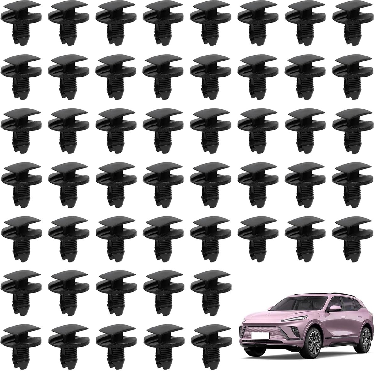 Image of 50 bevestigingsclips voor auto - kunststof klinknagel - 8565.53 - 1609267280 clips - bevestigingsclips compatibel met Citroen Jumpy Berlingo C3 C4 C5 C6 - compatibel met Clio2 auto-accessoires