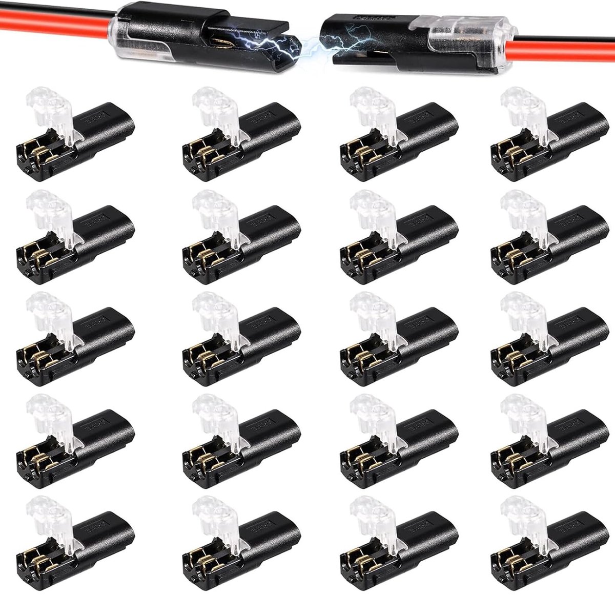 20 stuks dubbele draads steekconnector met vergrendelingsgesp - elektrische aansluiting - voor het aansluiten van ledlampen - geschikt voor tentoonstellingen - steden - hotels