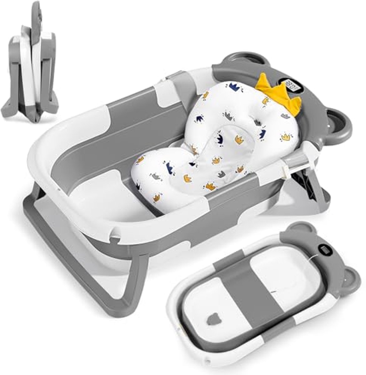 Opvouwbare babybadkuip met thermometer en kussen - Perfect voor de baby