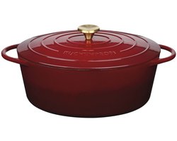 Küchenprofi Provence - Braadpan - 33 cm - 7 liter - Gietijzer - Médoc - Ovaal - Rood