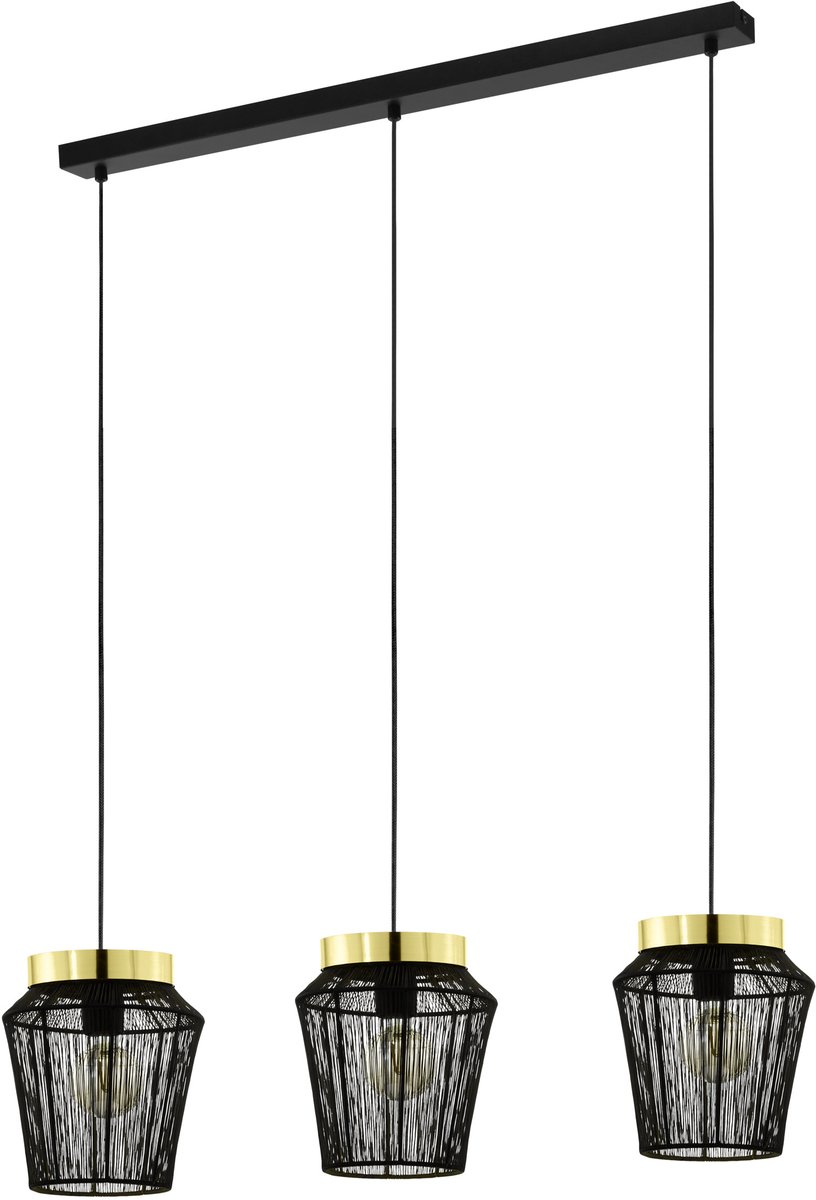 EGLO Escandidos Hanglamp - E27 - 92 cm - Zwart/Geelkoper/Goud