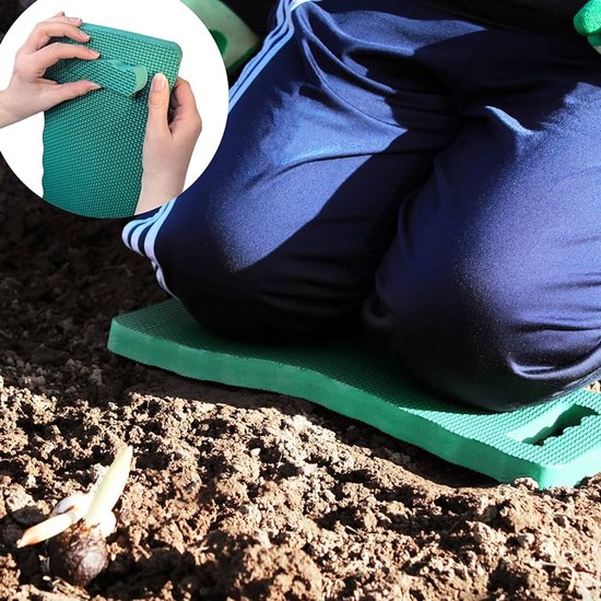 Kniekussen tuin - kniebescherming - kussen voor onder de knie - kniemat - zacht lichtgroen