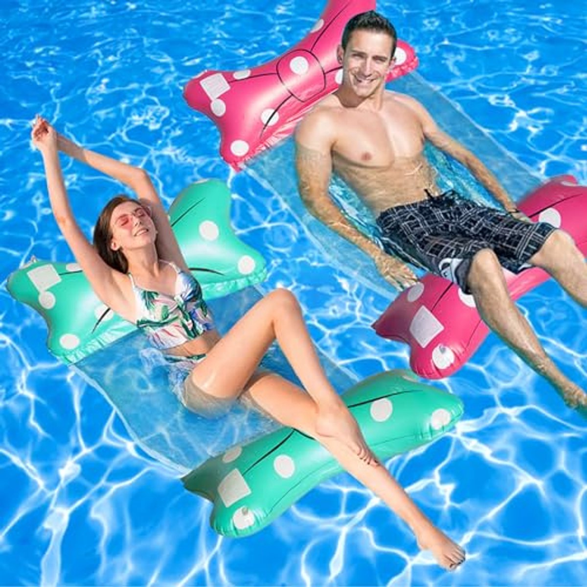 Opblaasbare Waterhangmat 4-in-1 voor Zwembad en Strand - Drijvende Lounge Stoel - Compact 