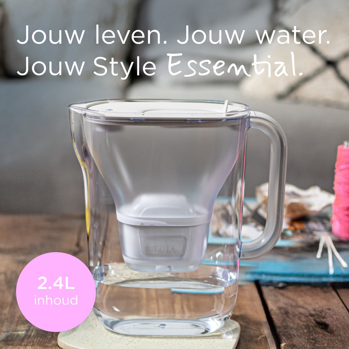 BRITA Waterfilterkan Style Essential Cool - 2,4L - Wit - incl. 4x MAXTRA PRO Kalk Expert Waterfilterpatronen - past in de koelkast, met Smart LED Light & klapdeksel – foto 8