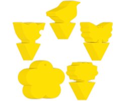 Pack of 50 Yellow Stickers - Funeral Gnats Fight - Natural Pest Control with Nematodes - Yellow Panels for Balcony, Garden and Indoor Plants - Effective Fruit Fly Trap and Insect Catcher
