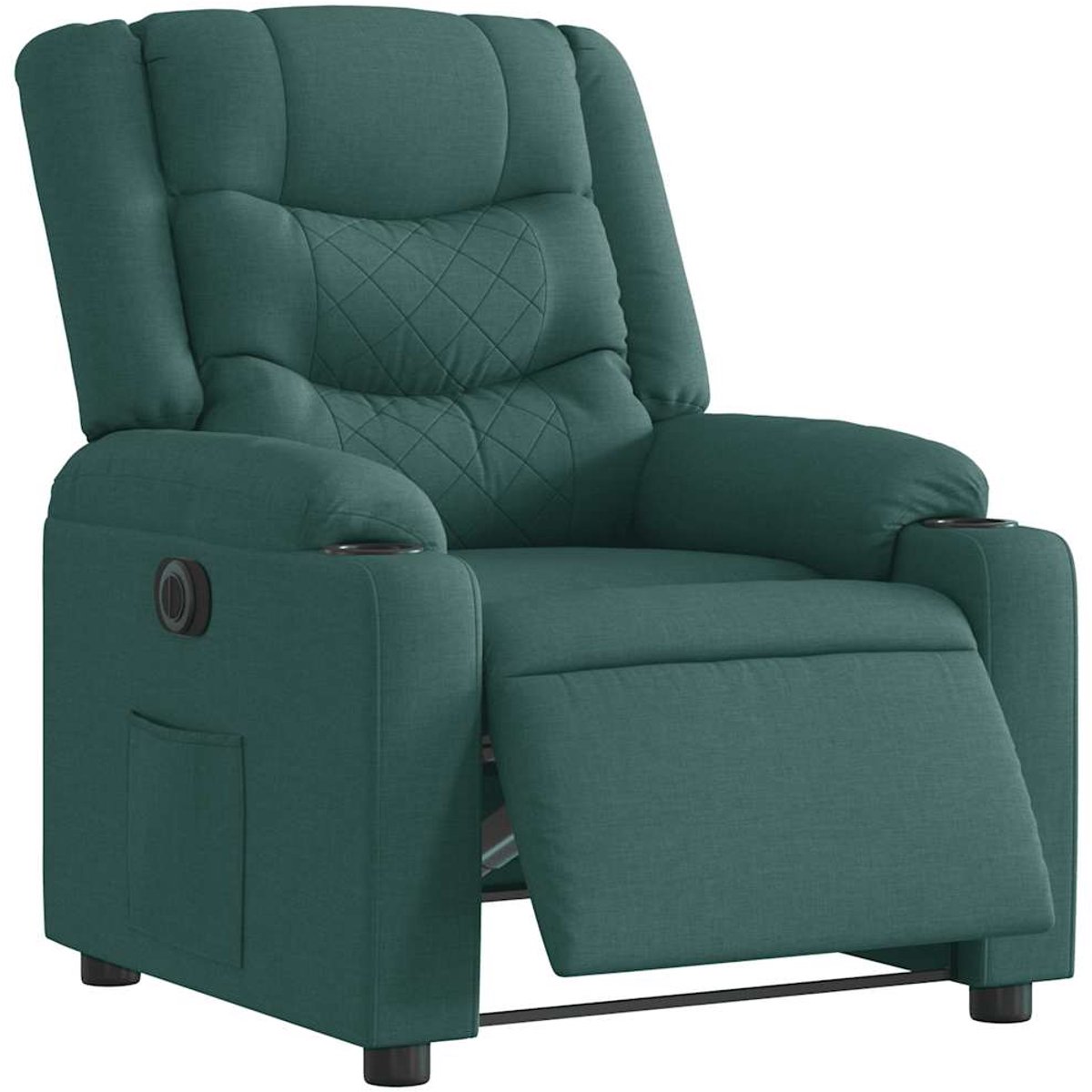 vidaXL Fauteuil - verstelbaar - elektrisch - stof - donkergroen