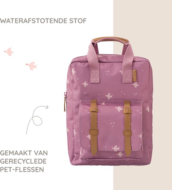 Fresk Kleine Rugzak voor kinderen 2-4 jaar - 4,7 L - Schooltas Kind Meisjes - Verstelbare Schouderbanden - Waterafstotende Rugtas - Paars - Swallow