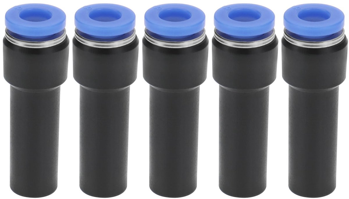 5Pcs Push Fit Stem Reducer 10mm to 6mm Push to Connect Plastic Plumbing Fitting 39x13mm for Various Gas Sources Various Pneumatic Systems
