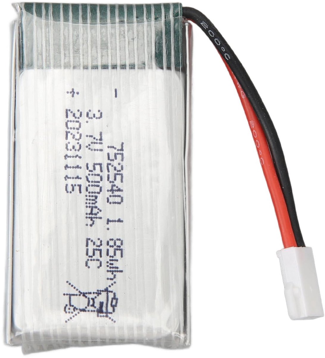 3.7V 500MAh Lithium Battery, Polymer Lithium Ion Battery with XH2.54 Plug 752540 Battery for X5C Drone Aircraft Accessories