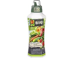 COMPO Bio Vloeibare Meststof Groenten & Fruit - 100% natuurlijk - voor een rijke en smaakvolle oogst - fles 1 L