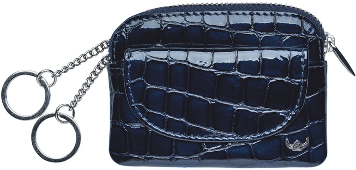 Golden Head Sleuteletui / Sleutelhouder / Sleuteltasje Met Rits - Leer - Cayenne - Blauw Croco
