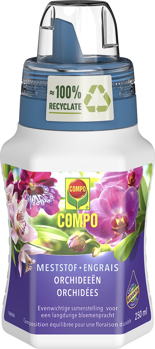 COMPO Vloeibare Meststof Orchideeën - voor een prachtige bloei - voor alle soorten orchideeën - fles 250 ml