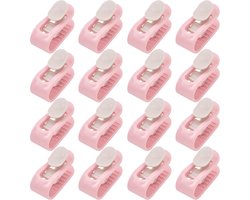 Dekbedclips-dekbed klemmen-Dekbedklemset van 16 stuks - Dekbedovertrekklemmen van kunststof voor beddengoed en lakens - Dekbedovertrekklemhouders - Dekbedovertrekklemmen - Roze - 5,8 x 3,2 cm
