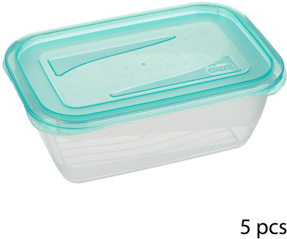 Diepvries vershoudbakjes 500 ml 5 stuks Five® - Transparant - Diepvriesbestendig