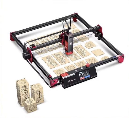 Machine de gravure laser 10 W - Découpe laser - Écran tactile 3,5 pouces - Avec Roller et élévateurs - Imprimante laser tout-en-un - Gravure - Affichage - Machine de découpe laser bois Acryl - Contrôlable via application