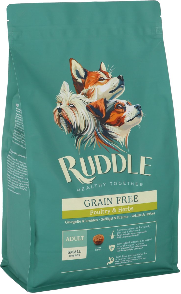 Ruddle Adult Small Breed Grainfree Gevogelte&Kruiden - Hondenvoer - 8 kg