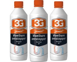 3x 3G Professioneel Power Vloeibare ontstopper - Vloeibare Ontstopper - Afvoer Ontstopper - Riool Ontstopper - Goothsteen Ontstopper - Krachtige Ontstopper - 3-Pack