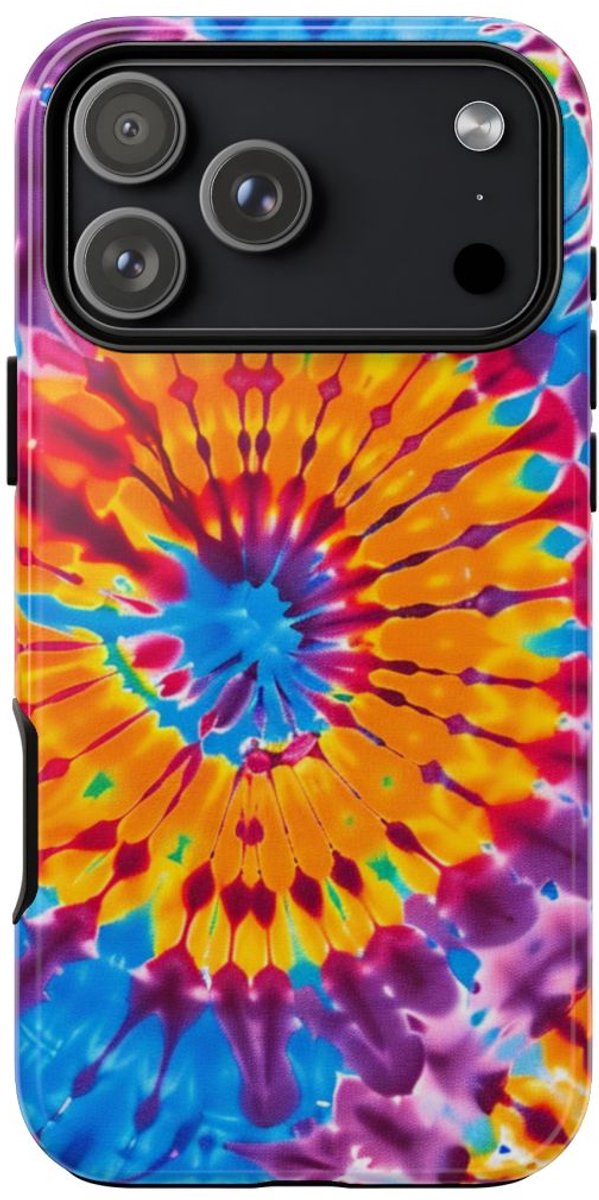 Vrolijk Tie-Dye Spiraalpatroon – Telefoonhoesje Geschikt voor iPhone 17 Pro Max