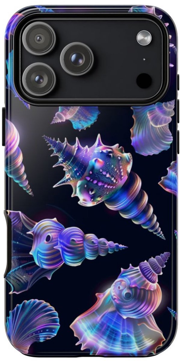 Neon Pastel Schelpenpatroon – Telefoonhoesje Geschikt voor iPhone 17 Pro Max