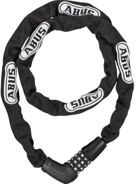 ABUS Kettingslot met cijfercode - 5 mm staal - Beschermhoes - Zwart - 110 cm