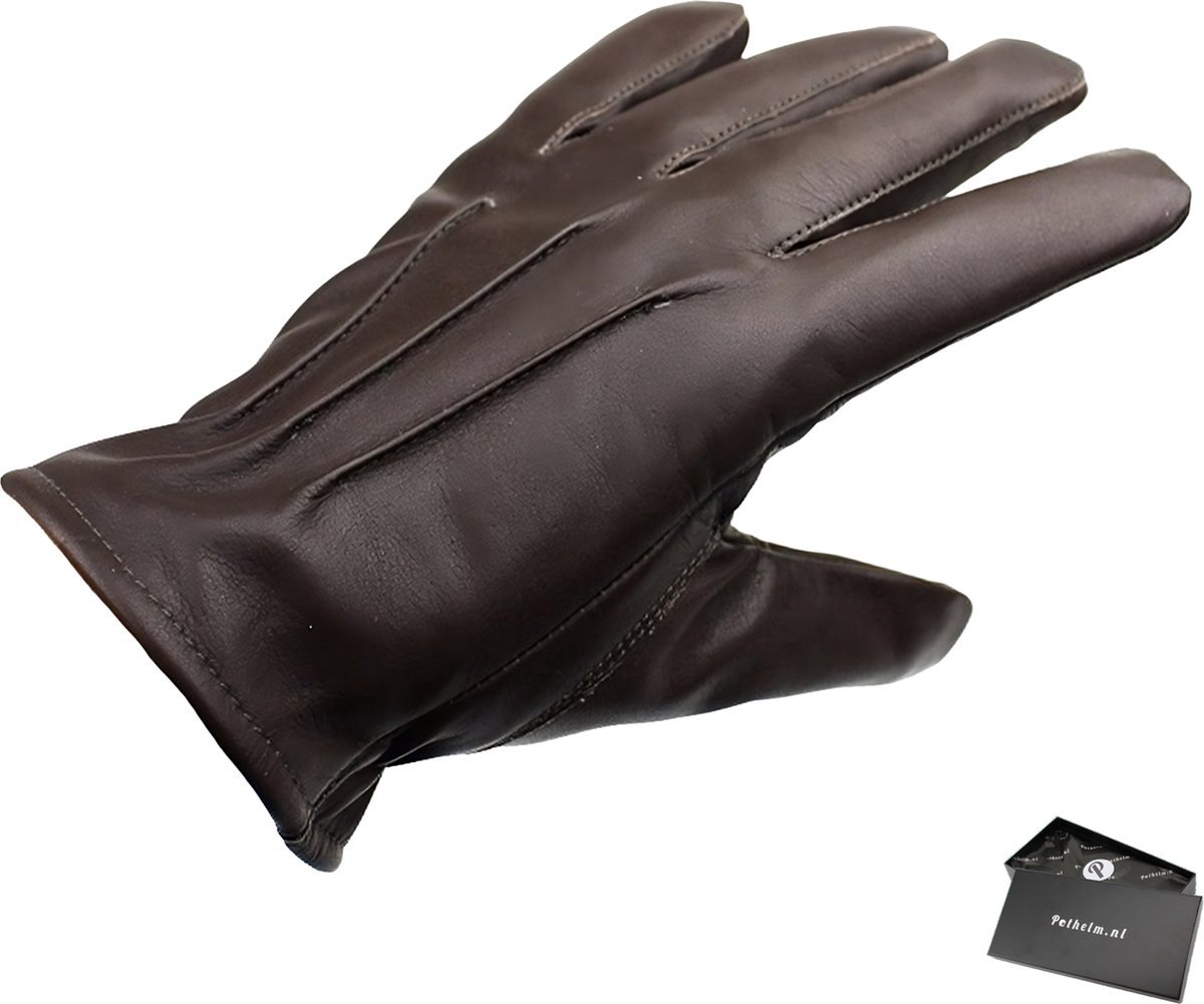 Swift Classic Leren Winterhandschoenen Heren - Leren Handschoenen Dames - Winterhandschoenen - Fleece en Gevoerd - Donkerbruin - Maat XS