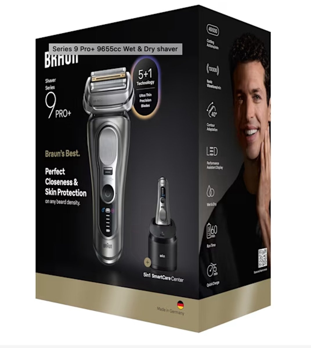 Braun Series 9 Pro+ 9655cc Scheerapparaat met Trimmer Grijs - afbeelding 2
