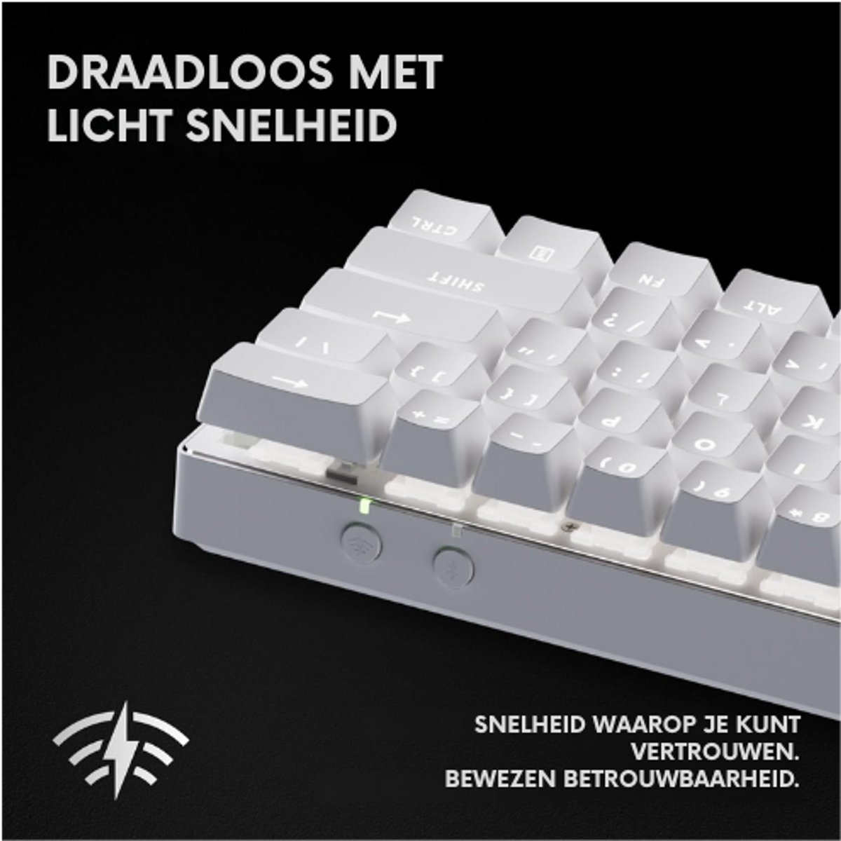 Thuys – Gaming Toetsenbord – Draadloos Mechanisch 60 Procent – Rgb – Optical Tactile Switches – Wit