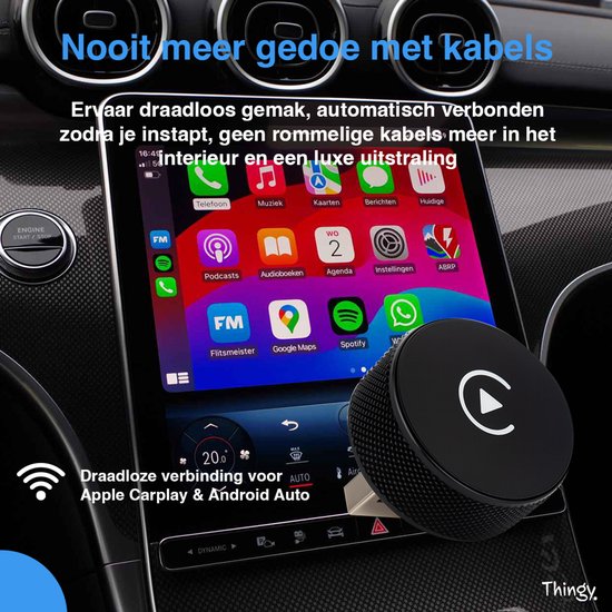 een - Mini 2-in-1 Car Dongle - Carplay Dongle - Android Auto Dongle - USB c