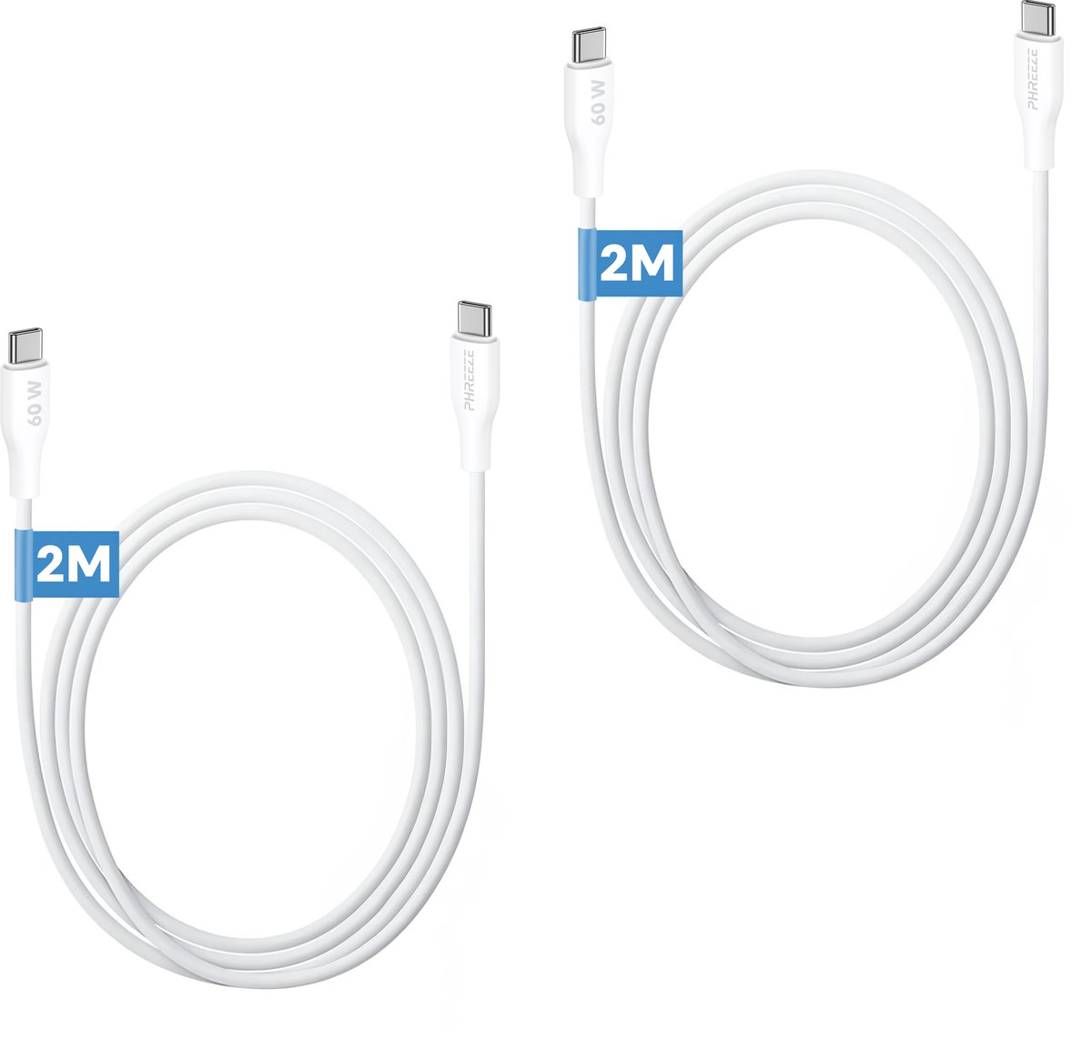 Usb C kabels - Usb-C naar Usb-C - 2 meter - TPE rubber