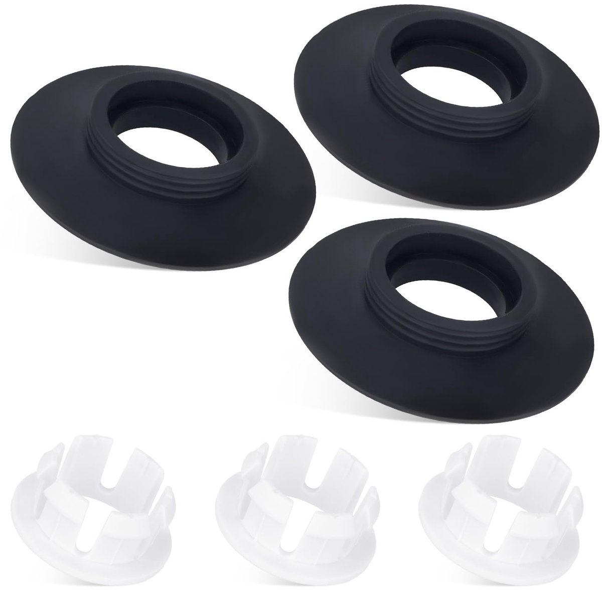 Spoelventielpakkingenset voor Ideal Standard toiletreservoir, vervangende toiletreservoirpakking en clipset voor SV01967 duurzame siliconen spoelsysteemonderdelen (zwart)