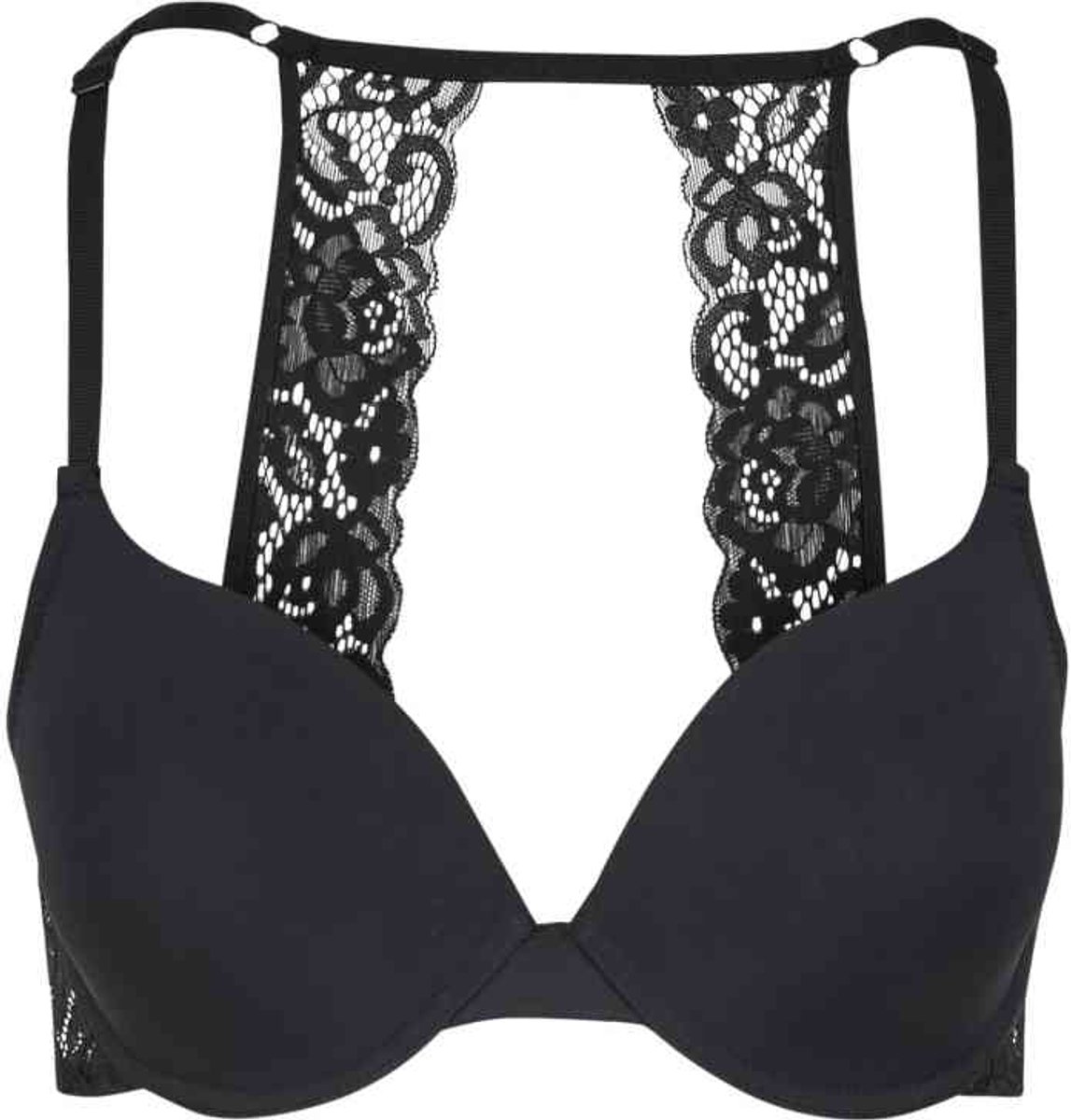 Urban Classics Padded with Lace at Back BH - 70B - Zwart