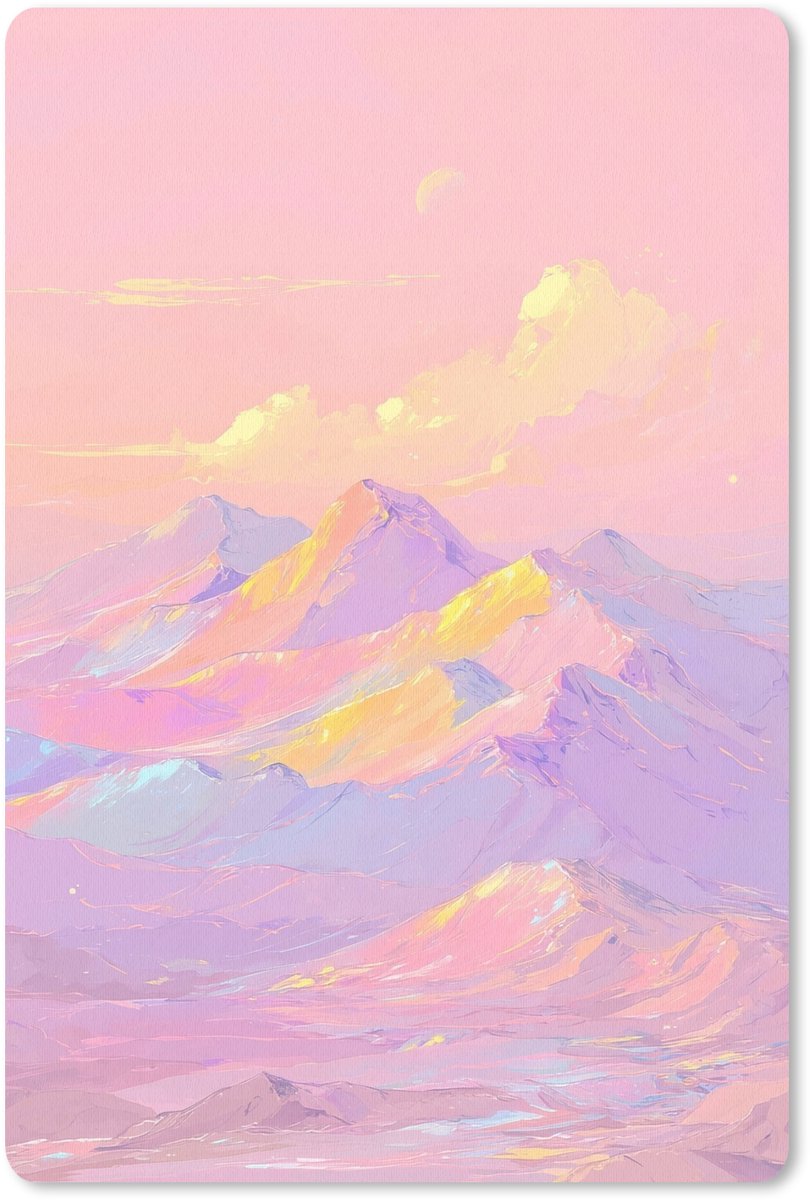 Muismat 18x27 cm - Mousepad Bergtoppen - Wolken - Dromerig - Muismatten