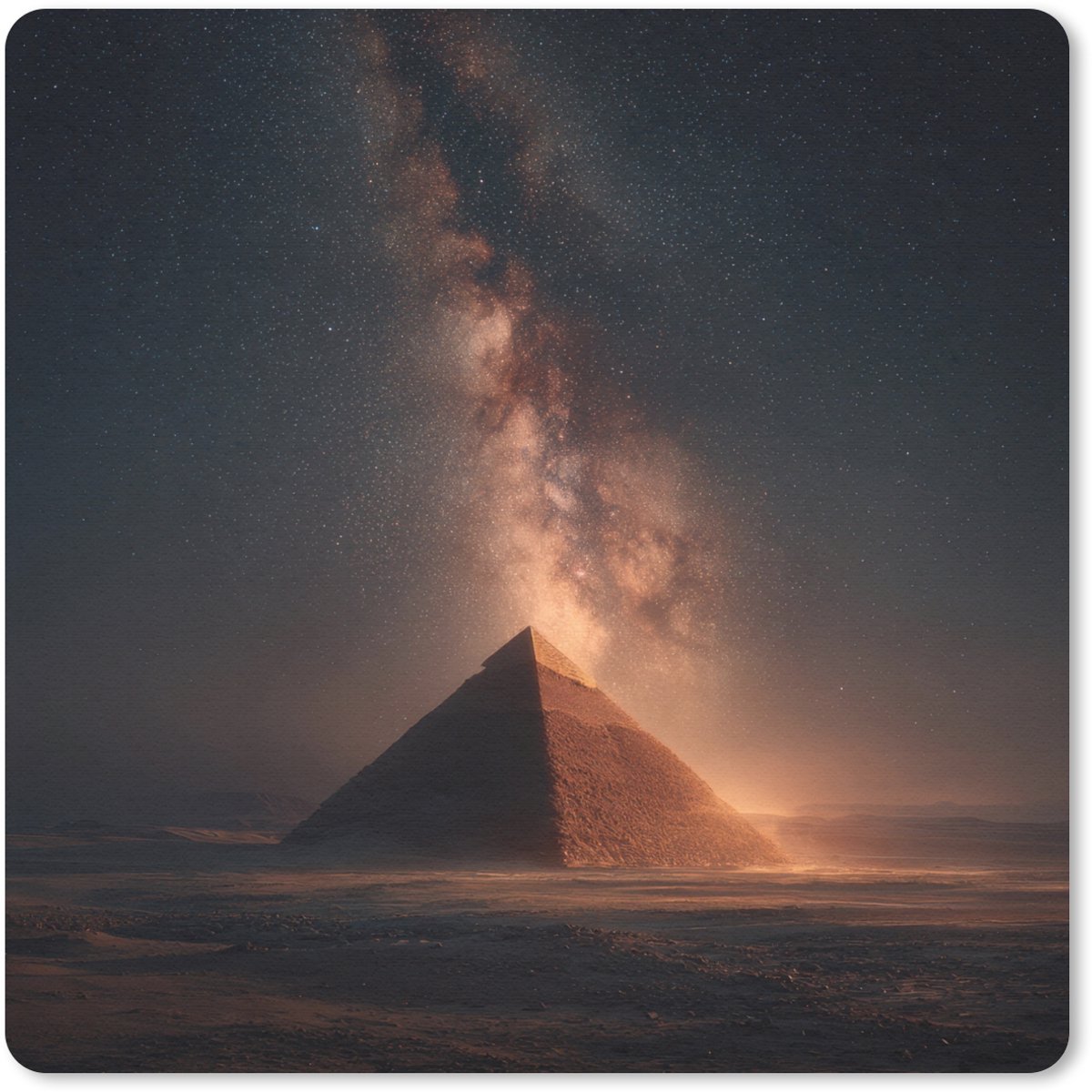 Muismat 20x20 cm - Mousepad Piramide - Woestijn - Licht - Muismatten