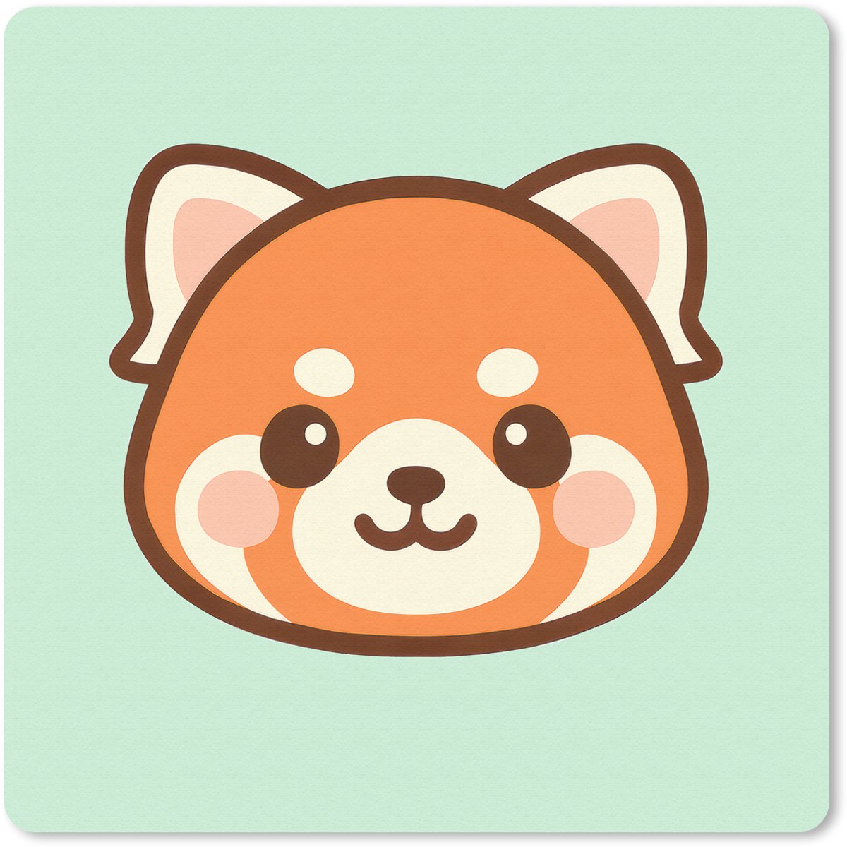 Muismat 20x20 cm - Mousepad Rode panda - Groen - Cartoon - Muismatten