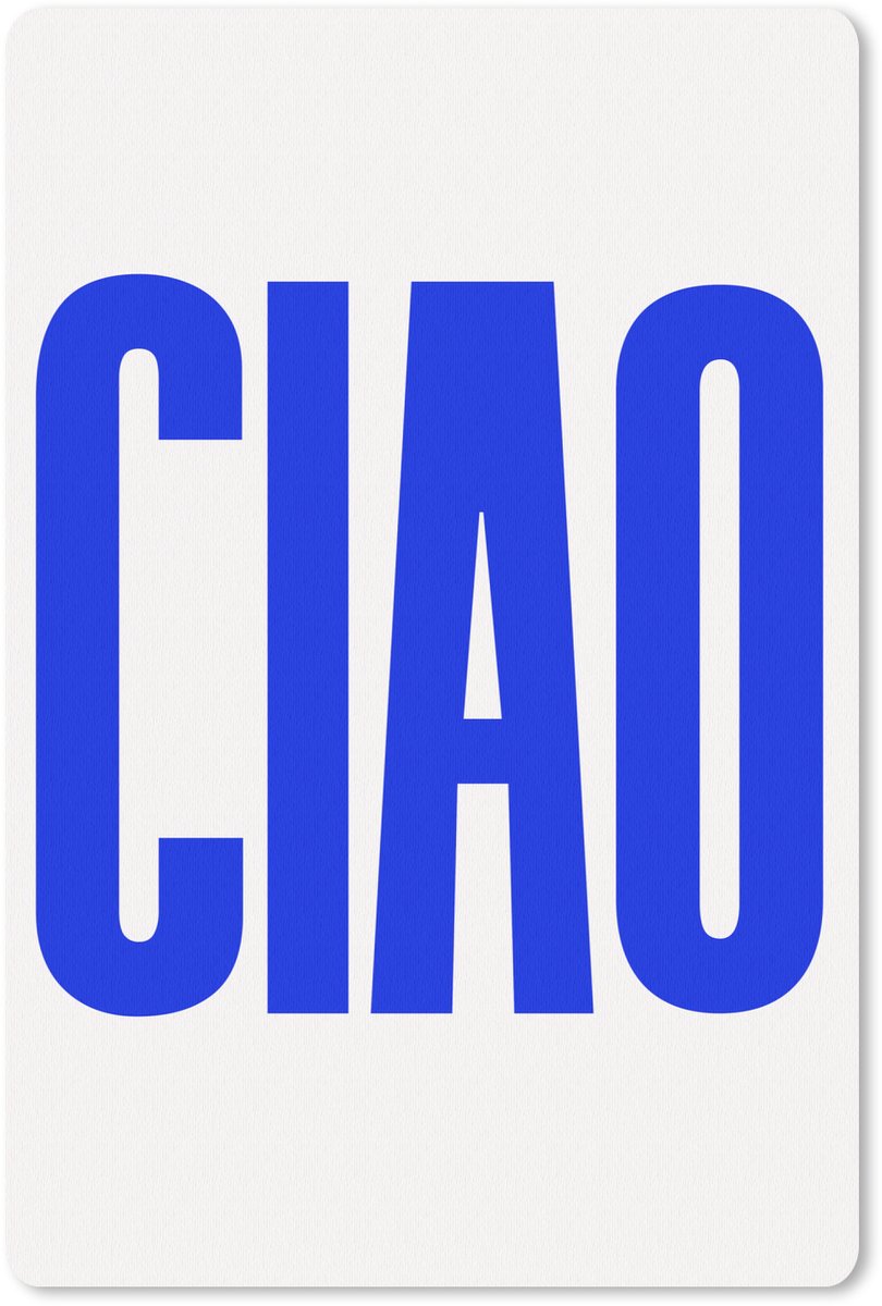 Muismat 18x27 cm - Mousepad Ciao - Hoofdletters - Blauw - Minimalistisch - Muismatten