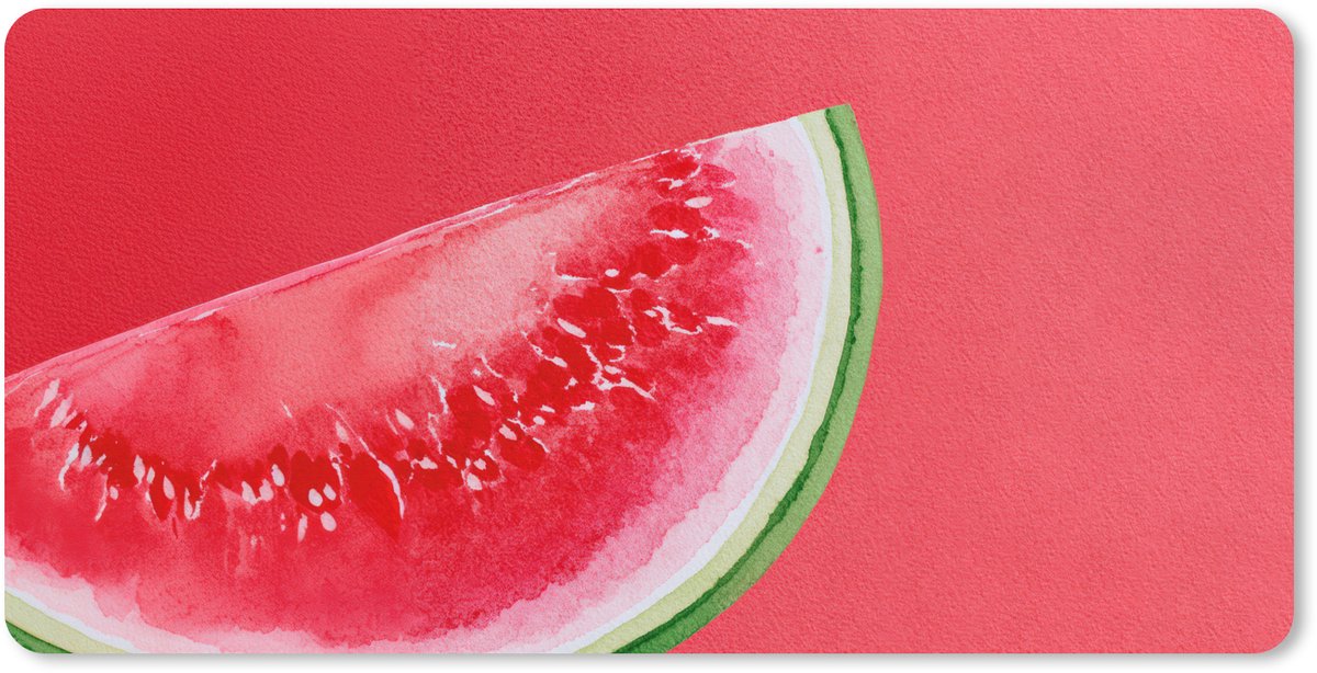 Muismat XXL 80x40 cm - Bureau onderlegger - Bureau mat Watermeloen - Rood - Zomers - Bureaumat - Gaming mousepad xl - Bureaulegger groot - Computer deskmat