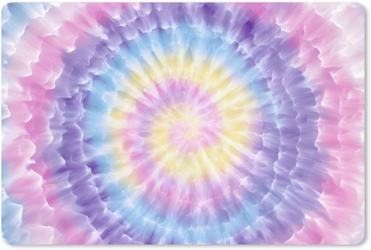Muismat 27x18 cm - Mousepad Spiraal - Tie dye - Pasteltinten - Muismatten