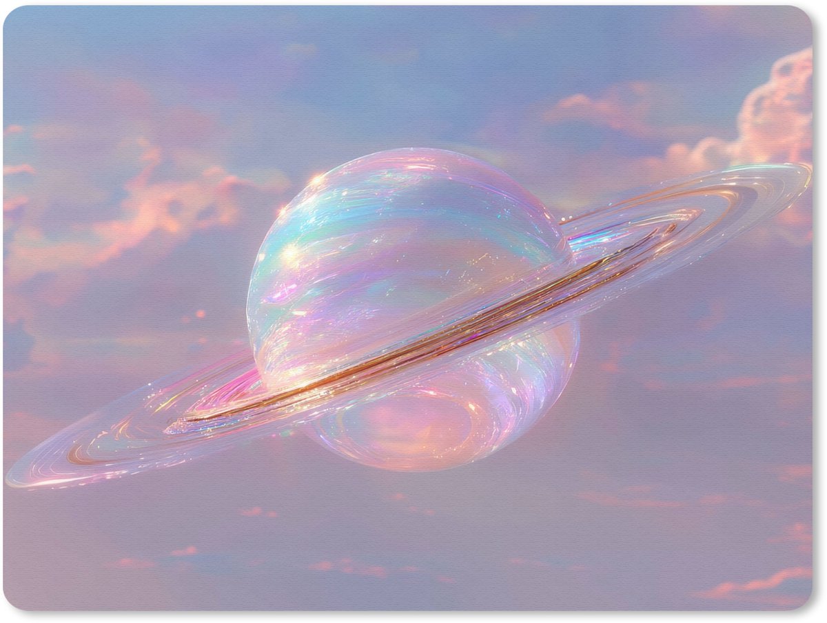 Muismat 23x19 cm - Mousepad Planeet - Lucht - Wolken - Pasteltinten - Muismatten