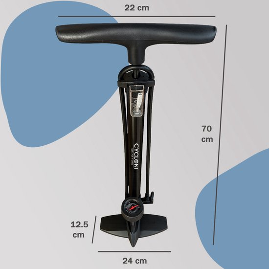 Cycloni Profi Vloerpomp - Fietspomp met Manometer - Auto- en Hollands Ventiel - Tot 11 Bar - Betrouwbare Fietspomp voor MTB, Racefiets en Stadsfiets — afbeelding 5