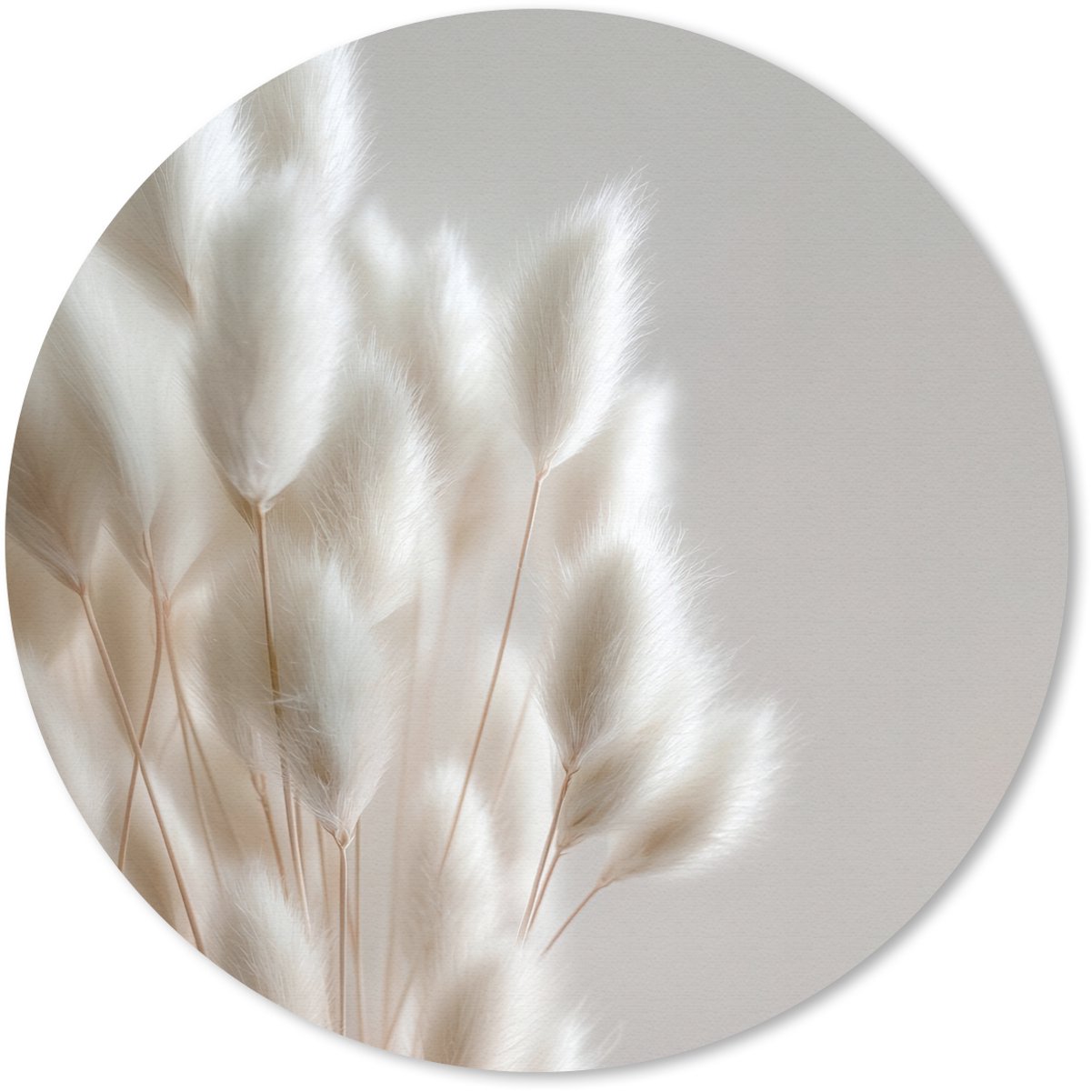 Muismat rond 30x30 cm - Mousepad Pluimen - Beige - Minimalistisch - Ronde muismatten