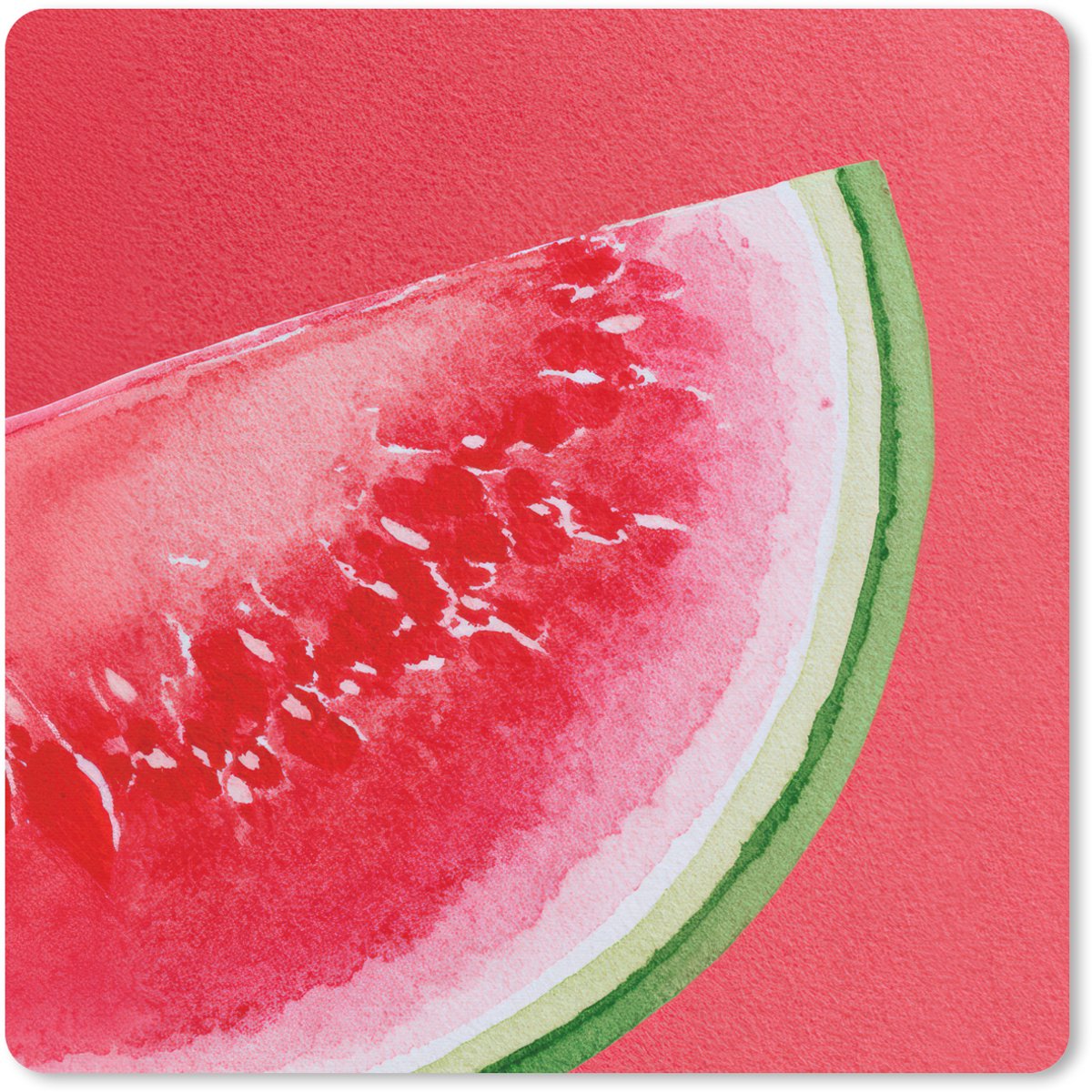 Muismat 30x30 cm - Mousepad Watermeloen - Rood - Zomers - Muismatten
