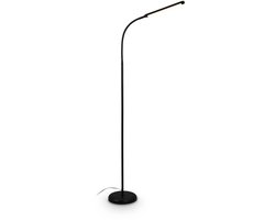 BRILONER Mura – LED Vloerlamp – dimbaar – 6W – 600lm – touchbediening – zwenkbaar – zwart – moderne leeslamp