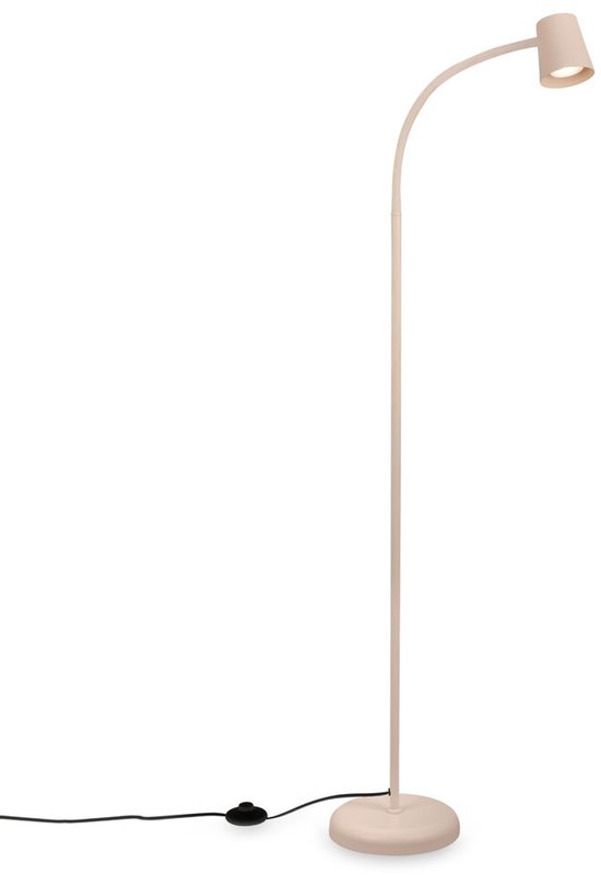 BRILONER Skriva - Vloerlamp - staande lamp draaibaar - met voetschakelaar - GU10 fitting - Ø21 x 127,5 cm - beige