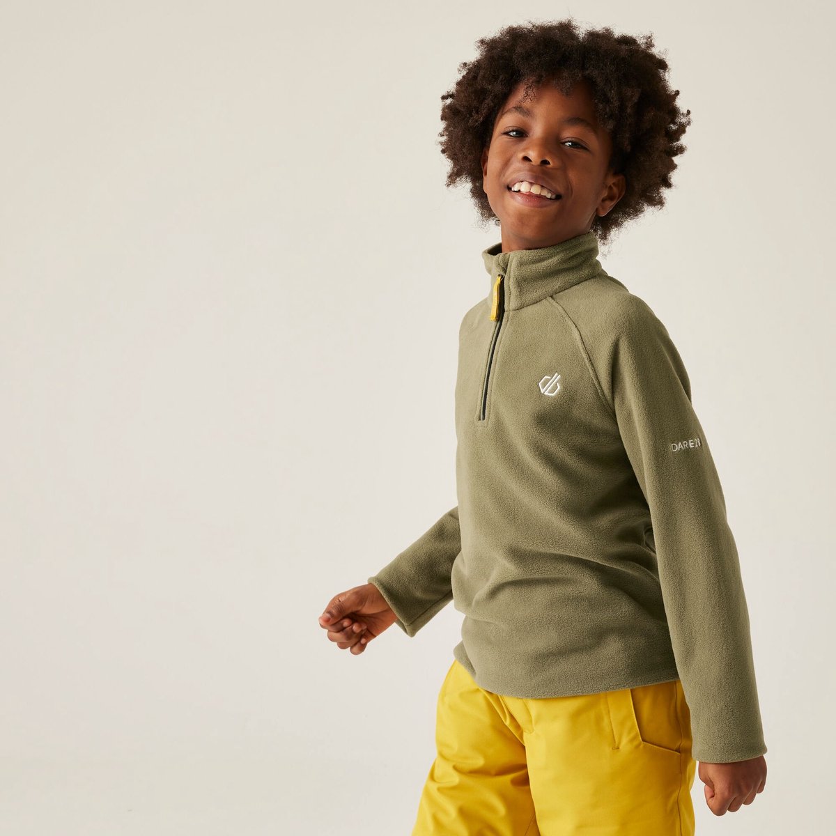 Freehand Fleece Kids Halve Rits Groen