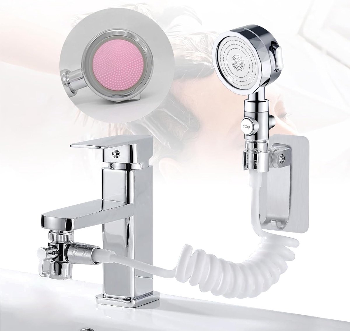 3-Mode Handdouche Set met Flexibele Slang en Muurbeugel voor Badkamer