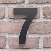 Huisnummer Arial 7 zwart- Maat: Klein (10 cm) - zelfklevend - Huisnummerbord
