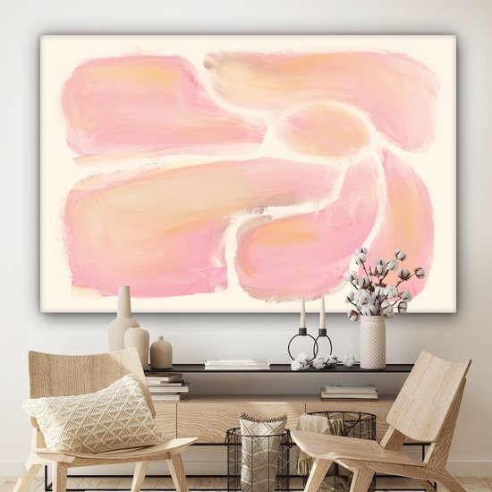 Tableau sur toile Fleurs - Rose - Nature - Boho - 180x120 cm - Décoration murale XXL